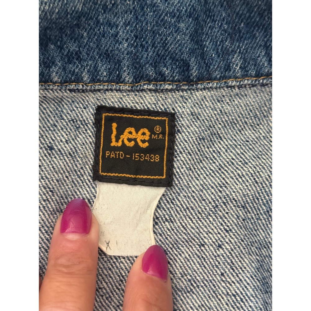 Lee Riders Vintage Denim Trucker Jacket Mens XL Medium Wash Blue USA Made FLAW - Picture 4 of 11